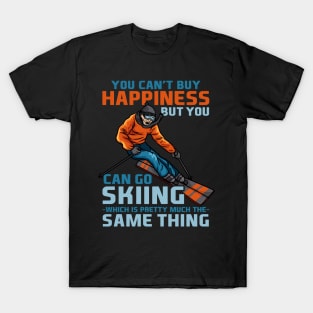 You Can't Buy Happiness But You Can Go Skiing I Winter Snow design T-Shirt